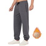 MAGISDU Sweatpants for Men Fleece Lined Sherpa with Zipper Pockets Winter Joggers Men Thermal Thicken Warm Baggy Gym Pants