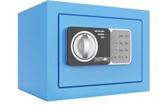 PATRON small safe box with key，mini safe for money，small coin safes for home with code，little jewelry lock box for kids，Wall or Cabinet Safe for personal items，0.236 Cubic Feet Blue