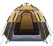 Toogh 2-3-4 Person Camping Tent 60 Seconds Set Up Tent Waterproof Pop Up Hexagon Outdoor Sports Tent Camping Sun Shelters, Instant Cabin Tent, Advanced Venting Design, Provide Top Rainfly