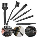 6 in 1 Keyboard Brushes Kit Electronical Dust Cleaning Removal Brush Plastic Black Small Portable Handle Nylon Anti Static Brushes Grout Cleaner Brush Joint Scrubber