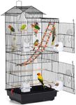 Yaheetech 39-inch Roof Top Large Flight Parrot Bird Cage for Small Quaker Parrot Cockatiel Sun Parakeet Green Cheek Conure Budgie Finch Lovebird Canary Pet Bird Cage w/Toys