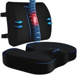 CushZone Seat Cushion, Lumbar Support Pillow with Adjustable Strap-Chair Cushions for Sciatica Pain Relief-with Washable Cover for Car, Travel and Wheelchair, Black, X-Large