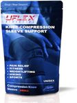 Uflex Athletics Knee Compression Sleeve Support for Running, Jogging, Sports, Joint Pain Relief, Arthritis and Injury Recovery-Single Wrap (Medium)