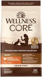 Wellness CORE High Protein Grain-Free Adult Dry Cat Food, Original Formula Turkey, Turkey Meal & Chicken Recipe, 11 Pound Bag