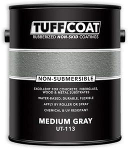 Tuff Coat UT-113 Medium Gray - 1 Gallon: Medium Texture, Non-Submersible, Water-Based, Rubberized Non-Skid Coating