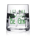 Let The Good Times Be Gin - Gin Glasses - Funny Lowball Glasses - Drinkers Gifts for Men Women - Liquor Glasses - Bar Gifts for Men - Rocks Glasses - Cocktail Glasses - 9 oz Gin and Tonic Glasses