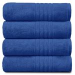 GC GAVENO CAVAILIA Extra Large Bath Sheet - Egyptian Cotton Towels Jumbo Bath Sheet - 4 Pack Water Absorbent & Quick Dry Towel Set, Blue