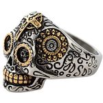 Retro Vintage Gothic Stainless Steel Cross Skull Biker Ring (U)