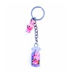 Cute Rabbit in Magic Bottle 3D Silicone Kawaii Keychain Keyring | Bag Hanging Accessory | Rubber School Bag Keychains | Cute Cat Dogs Keychains | Gift Keychain for Girls,Bike,Friend, Sister,Car