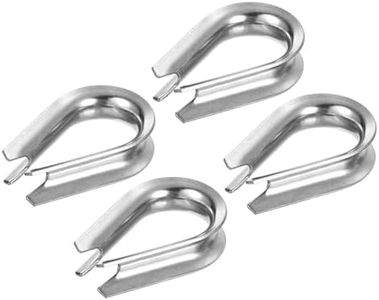 PATIKIL 10mm 3/8 Inch Wire Rope Thimble, 4Pack Cable Thimbles 304 Stainless Steel Rigging for Boat Rigging