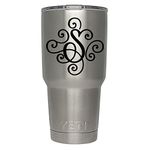 ViaVinyl Monogram die cut decal/sticker. CLICK FOR COLOR/LETTER OPTIONS. AVAILABLE IN FOUR COLORS AND ALL LETTERS A-Z! Great for windows, Yeti and RTIC tumblers, Macbooks and more! (Letter "S", Black)