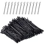 KIDZOO Metal Hair Clips BOBBY PINS U Pins TIC TAC Hair Styling Pins Juda Pin Hair dressing Salon Tool Kit Women and Girls Hair Accessories Set Black Colour (100 Bobby Pins)