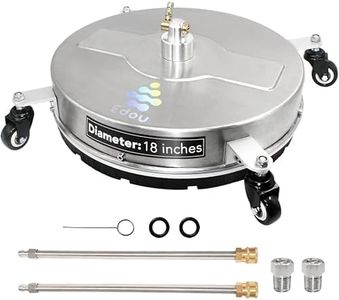 EDOU DIRECT Pressure Washer Surface Cleaner 18" with wheels | Stainless Steel | HEAVY DUTY | 4,000 PSI Max Working Pressure | Includes: 2 Pressure Washer Extension Wand Attachments