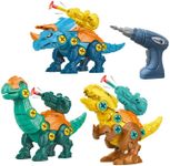 Dismantling Dinosaur Toys with Electric Drill for Kids, 3 Pack Dinosaur Building Toy Set with Tools DIY Construction Play Kit STEM Educational & Science Kits & Toys Boys Girls Age 3 4 5 6 7