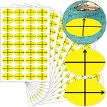 3/4" x1/2" Machine Embroidery Design Placement Reusable Oval Shape Target Yellow Embroidery Target Labels 360 Pcs