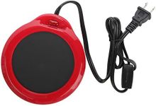 Home-X - Mug Warmer, Multipurpose Heating Pad for Desktop Heated Coffee & Tea or Candle & Wax Warmer, Red Finish