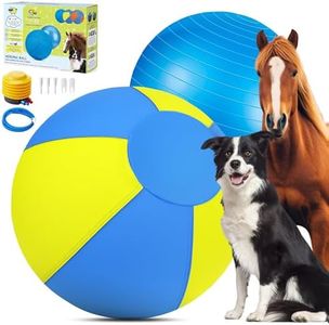 Herding Ball for Dogs and Horses, 25" Jolly Ball for Dogs, Dog Herding Balls for Australian Shepherd Collie, Durable Bite-Resistant with Reinforced Stitching, Large Dog Toys Gifts - Yellow & Blue