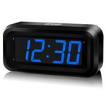 KWANWA Alarm Clock for Bedroom,Digital Clock Battery Operated with Big 1.2'' LED Time Display,Adjustable Brightness,12/24Hr,Portable Cordless,Alarm Clocks Bedside for Travel/Wall/Shelf/Desk