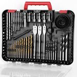 C P CHANTPOWER Drill Bit Sets, Includes Drill Bits for Metal, Wood, Masonry, Countersink Drill Bit, 100 Pcs HSS Titanium Drill Bit Screwdriver Bit Set with Storage Case