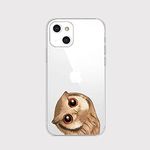 Blingy's for iPhone 13 Case (6.1 inch), Fun Owl Pattern Bird Design Cute Cartoon Animal Style Transparent Soft TPU Protective Clear Case Compatible for iPhone 13 6.1" (Small Owl)