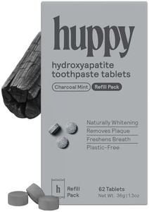 Huppy Toothpaste Tablets, Nano Hydroxyapatite, Fluoride Free and Plastic Free, Activated Charcoal Whitening, Remineralizing, SLS Free, Bulk Supply, Charcoal Mint Flavor (248 Count)