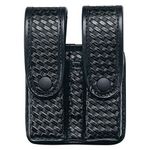 Uncle Mike's Mirage Basketweave Double Stack Duty Divided Double Mag Case, Black