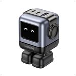 UGREEN Uno 65W USB C Charger, Nexode Robot GaN Fast Charger Block 3-Port, Compact Wall Charger Power Adapter for MacBook Pro/Air, iPhone 17 16, Galaxy S26 S25 Ultra, Pixel, iPad, Steam Deck, Black