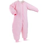 Baby Sleep Bag with Feet Winter, Wearable Blanket with Legs, Sack for Toddler Thicken 2.5 TOG (6-18 Months, Pink)