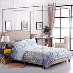 Canopy Bed Frame Post Poles Canopy Bed Netting Stainless Steel Frame/Post Full/Queen Size Fit for Twin/Full/Queen/California King/King Size Metal Bed