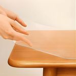Qlarity Covers Clear 1.5mm Super Shield Table Cover 33X55 Inch (83X139cm) Dining PVC Table Cover 4/6 Seater | Anti-Slip, Water Resistant Transparent Table Protector | Customised Sizes, Rectangular