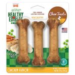 Nylabone Healthy Edibles Regular Chicken Flavored Dog Treat Bones with Vitamins, Triple Pack