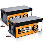 ECO-WORTHY 2-Pack 12V 280Ah LiFePO4 Lithium Battery,7168Wh Energy,6000+ Deep Cycles Lithium Iron Phosphate, Support in Series/Parallel, for RV, Off-Grid, Solar Power System, Home Backup, UPS, Marine