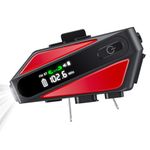 EDYELL Motorcycle Bluetooth Headsets, Wireless Dual Earphone On-Ear Helmet Bluetooth V5.3, HD Calling and HiFi Music, IP67 Waterproof Helmet Bluetooth Headset (C6-RED)