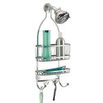 InterDesign York Lyra - Bathroom Shower Caddy Shelves - Silver - 10 x 4 x 22 inches