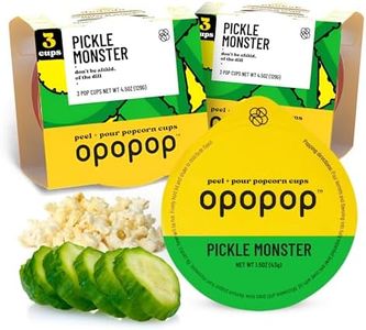Opopop Microwave Popcorn - Pop Cups Pickle Monster 6-Pack, Non-GMO Gourmet Popcorn Kernels & Popcorn Flavoring, Gluten Free Snacks, Easy to Make and No Mess