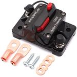 Jeemiter 120 Amp Circuit Breaker with Manual Reset Wire Lugs Copper Washer and Screws for Car Marine Trolling Motors Boat ATV Manual Power Protect for Audio System Fuse, 12V-48VDC