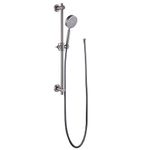 All Metal 27.5 Inch Shower Slide Bar Set and Handheld Shower Head with Hose — Brushed Nickel — 2.5 GPM High Pressure Spray Wand — Easily Adjust Height & Angle of Handshower