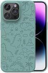 OAOA Magnetic Silicone Case Compatible with iPhone 15 Pro Case, Built-in Magnets, Compatible with Magsafe, Slim Engraved Liquid Silicone Case with Microfiber Lining,Dinosaur Land