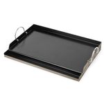 Onlyfire Universal BBQ Griddle with Handles for Charcoal/Gas Grills, Ceramic Coated Non-Stick Flat Top Griddle for Outdoor Cooking, 23" x 16"