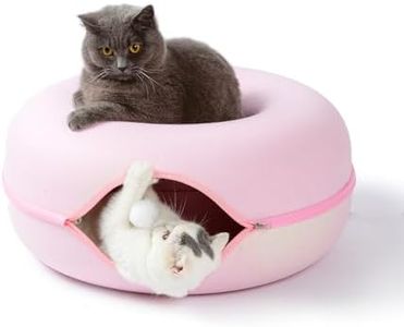 Jia Xi Cat Tunnel Bed & Hideout - Large Indoor Cat Condo & Cave (24 inch, Pink)