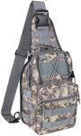 Qcute Tactical Backpack, Waterproof Military Cross-body Molle Sling Shoulder Backpack Chest Bag for Outdoor Every Day Carry (New Acu Camouflage)