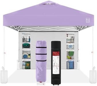 Best Choice Products 10x10ft Easy Pop Up Canopy w/Side Wall, 10 Pockets, Portable Carrying Case, 1-Button Setup, 4 Weight Bags - Lilac/White