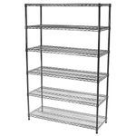 Shelving Inc. 24" d x 36" w x 84" h Chrome Wire Shelving with 6 Tier Shelves, Weight Capacity 800lbs Per Shelf