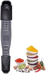 Noa Store Adjustable Measuring Spoons Metric System - Measuring Spoon with Double End Adjustable Scale - Measures Liquid, Solid, and Semisolid Foods And Herbs in ml and grams- 8.46x1.37In - Black