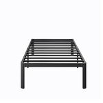 LAKKURI 14 Inch High Twin XL Bed Frame No Box Spring Needed, Platform Metal XL Twin Bed Frame, Heavy Duty, Easy Assembly, Noise Free, Black