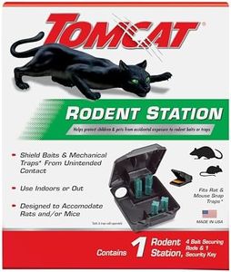 Tomcat Rodent Station, Includes 1 Rodent Station with 4 Bait Securing Rods and 1 Security Key - Fits Rat or Mouse Sized Traps (Baits & Traps Sold Separately) - Use Indoors or Outdoors