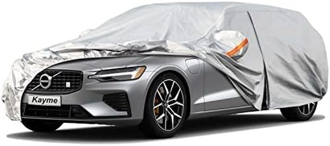 Kayme 6 Layers Station Wagon Car Cover Waterproof All Weather, Outdoor Full Cover with Zipper Door, Universal Fit for Volvo V60, BMW 3 Series Touring, Audi A4 Avant Allroad (178-190 inch).