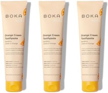 Boka Fluoride Free Toothpaste- Nano Hydroxyapatite, Remineralizing, Sensitive Teeth, Whitening- Dentist Recommended for Adult, Kids Oral Care- Orange Cream Flavor, 4oz 3Pk