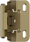 Amerock BPR7550BBZ | Cabinet Hinge | 1/2 in (13 mm) Overlay Self Closing Partial Wrap | Golden Champagne | Kitchen Cabinet Door Hinge | 1 Pair/2 Pack | Functional Hardware