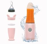 Socila Mini Baby Food Maker with Silicone Squeeze Spoon, Baby Food Processor, Blender for First Stage Baby Feeding - Liquid or Semi-Liquid Options